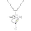 Sears p5257 Necklace, Cross Heart, Diamond & Birthstone, Silver, Silver,