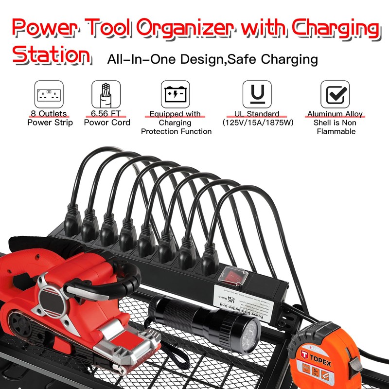LDDEFOA Power Tool Organizer Wall Mount, Large Tool Organizer with