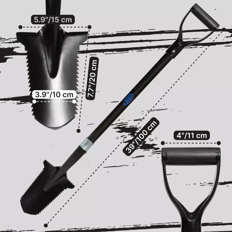 CKG Carbon Metal Detecting Shovel Digging Tool with Double Serrated