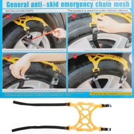Topteng Snow Tire Chains of Car SUV Thickened Anti-skid Emergency Strap (6pc)