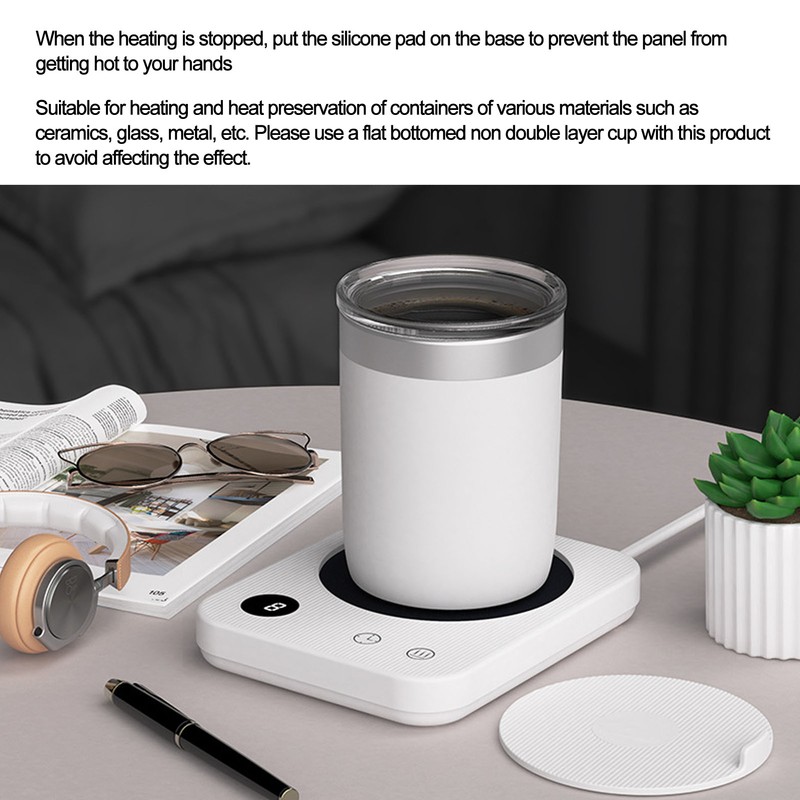 Coffee Warmer White 3 Heating Modes Timing Function Smart Insulation