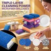 MAQIHAN 8 Pack Microfiber Sponge Kitchen - Dish Scrubber Sponge