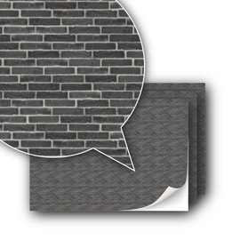3 Sheets Self-Adhesive Decorative Film Wall Cladding for Model Making in Scale 1:87 Scale H0 (UK: 3.5 mm Scale) (Black Bricks)