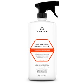 TriNova Shower Door Protectant - Glass Water Repellent - Shower Door Glass Sealant - Causes Water Beading - Prevents Soap Scum and Hard Water Buildup - 18 fl oz