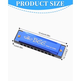 BPTRKOM 1 Piece Harmonica 10 Holes 20 Tones Blues Harmonica Major Blues Harmonica Key C Diatonic Harmonica for Professional Players, Beginners, Students, Adults