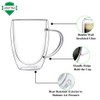 ADEPTNA Finest Large Pack of 2 Double Wall Glass Mugs