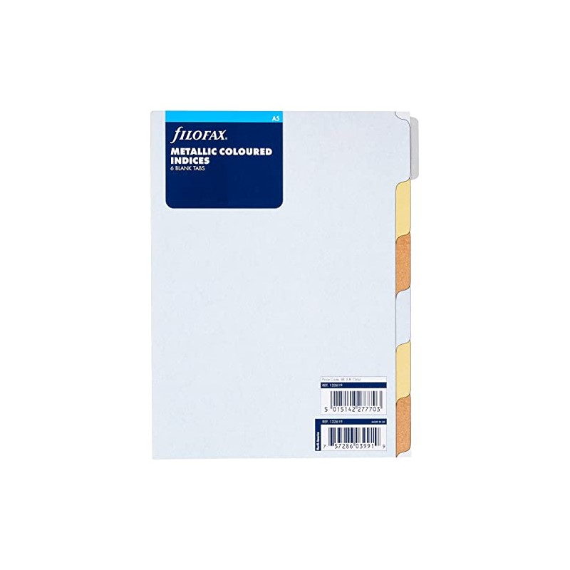 A5 Metallic 6 blank tabs index