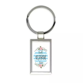 Best DESIGNER Ever : Gift Keychain Christmas Cute Birthday Stripes Blue