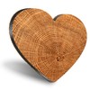 1 x Heart Coaster - Wood Tree Trunk Stump Log Cork Backed MDF Glossy Tea Coffee Accessory #53580