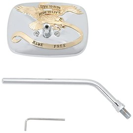 Emgo Ride Free Gold/Chrome Ridge Side Mirror w/Left Thread (20-31759A)