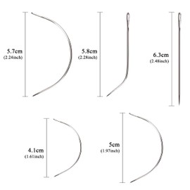 XCZYN Needle and Thread Set Professional Hair Extension Tools 10Pcs Curved Needle with 3Pcs Black Brown Beige Threads for Making Wig DIY Hand Sewing Hair Weave Extension (3 Thread, Mix Colors)