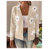 SHENHE Women's Floral Print Button Down Cardigan V Neck Drop