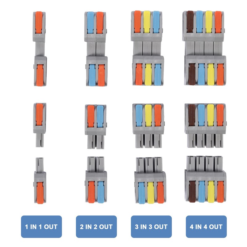 8 Pcs Pluggable Wire Connectors for AWG 24-12, Hand Protecting