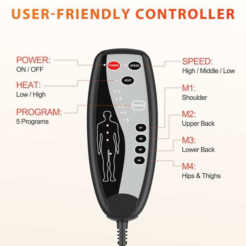 comrelax Back Massager for Chair,Massage Chair Pad Helps Relax Muscle