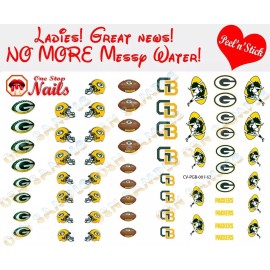 One Stop Nails Green Bay Packers Clear Vinyl Cut, PEEL and STICK nail decals/sticker