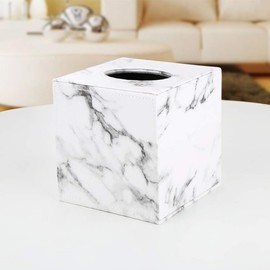 KINGFOM Leather Square Tissue Box (Marble)