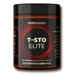 Vitalbotanics T-sto Elite 120 Cápsulas (500mg c/u para 2 meses) a base de Creatina, Zinc, Vitamina D3, L-arginina, Hongo Cordyceps, Tribulus y Citrato