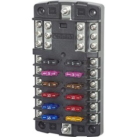 Blue Sea Systems Unisex-Erwachsene Sicherungsblock ST Blade 12 W/Erdung, Ohne Abdeckung, Einheitsgröße