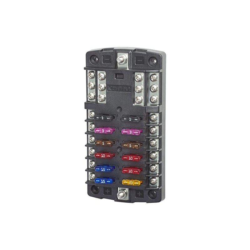 Blue Sea Systems Unisex-Erwachsene Sicherungsblock ST Blade 12 W/Erdung, Ohne