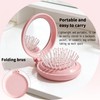 2 Pack Foldable Travel Hair Brush with Mirror, Compact Mini