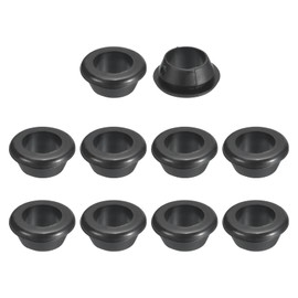 sourcing map 50 Pcs Rubber Grommets, 12mm ID 14mm Drill Hole Double Sided Hollow Firewall Hole Plugs Round Electrical Wiring Gasket, Black