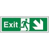 V Safety Exit Arrow Down Right Sign - 300mm x