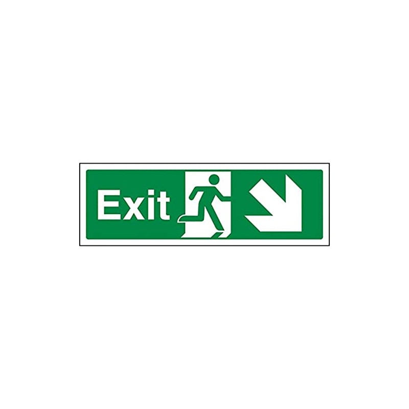 V Safety Exit Arrow Down Right Sign - 300mm x