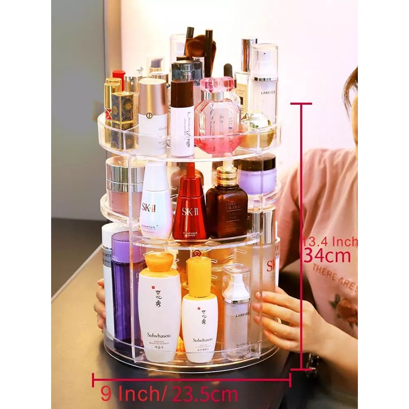 GYBOOM Organizador De Maquillaje Ajustable Transparente Que Gira 36