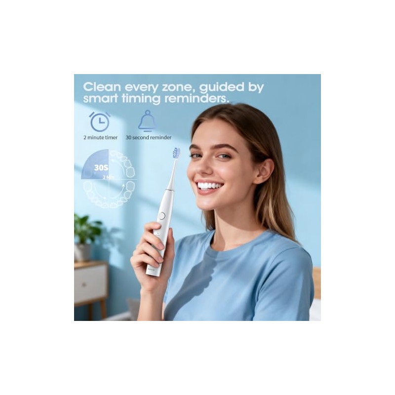 OasiSmile Cepillo de dientes eléctrico sónico, cepillo de dientes de