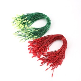 NQEUEPN 200 Uds Cuerdas para Colgar Adornos Navideños, Cordón a Presión para Adornos para Decoraciones Colgantes de Árboles de Navidad, Suministros para Fiestas (Rojo, Verde)