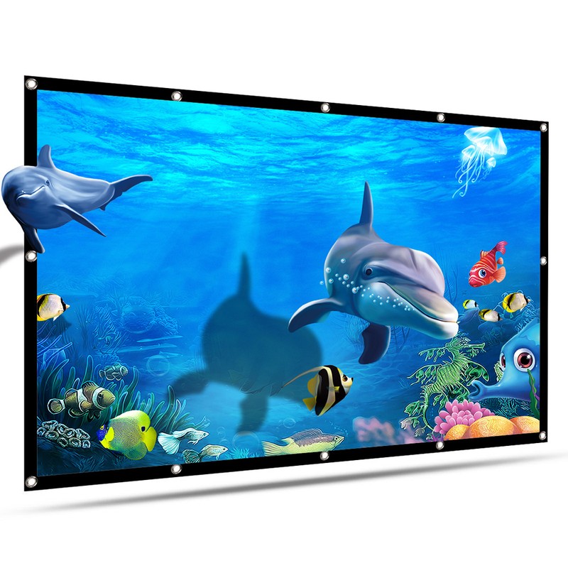 70-inch Portable HD Projector Screen 16:9 Projection Screen Foldable Thick