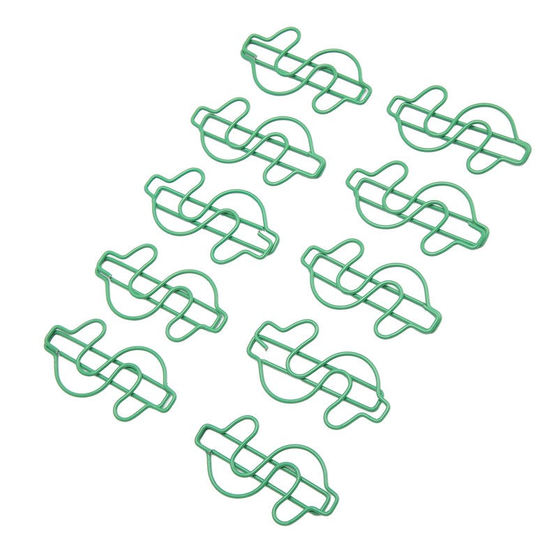 100pcs Dollar Shape Paper Clips Creatively Cute Plated Metal Bookmark