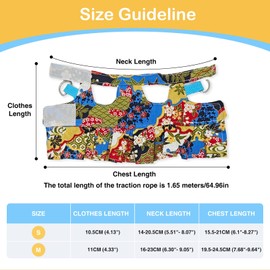 Lizard Harness Dress and Leash, Adjustable Hamster Ferret Harness and Leash Set, No-Pull Walking Vest for Lizard Small Animal Gecko Chameleon (flowercolor S