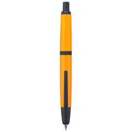 Jinhao 10 Series Press Fountain Pen Orange Retractable Fine Nib with Ink Converter and Metal Pen Box Set (Black Clip Version)