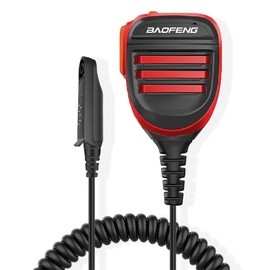 BAOFENG UV-9R Radio Speaker Microphone IP54 Waterproof 2-pin K Type for UV-9R Plus Radio Dual PTT Remote Shoulder Speaker Mic for UV-9G Ham Radio (Red)
