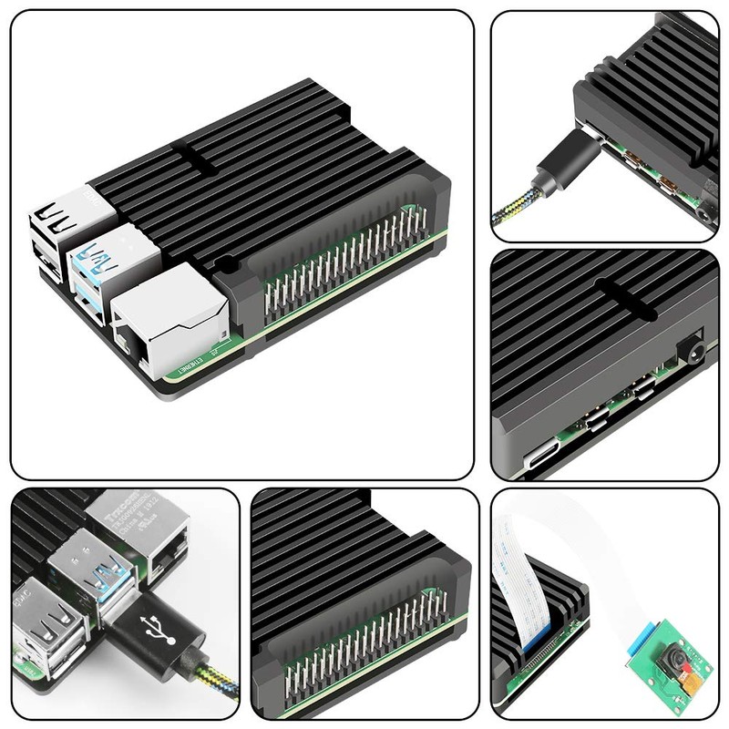 Dorhea for Raspberry Pi 4 B Heavy Metal Case, Raspberry