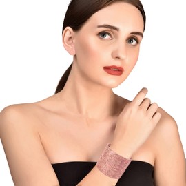 NEW! Touchstone Indian Bollywood Fresh Fashion Trend Setter Beautifully Engraved Work Scintillating Rhinestone Peach Color Designer Jewelry Adorable Bracelets Bangle. Set Of 24.For Women