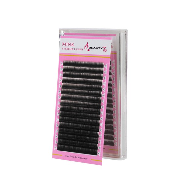 Individual Eyebrow Extensions 0.1mm Thickness Mixed Length 5mm-8mm Black