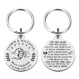 Father's Day Gift for Dad from Daughter - I'll Always Be Your Little Girl Dad Keychain - Father and Daughter Best Friend for Life