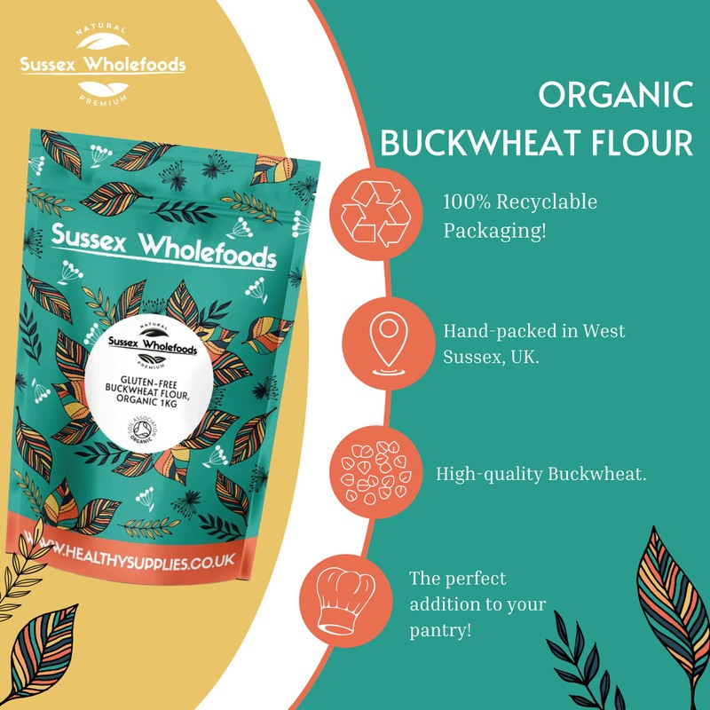 Sussex Wholefoods Organic Buckwheat Flour, Gluten-Free 500g
