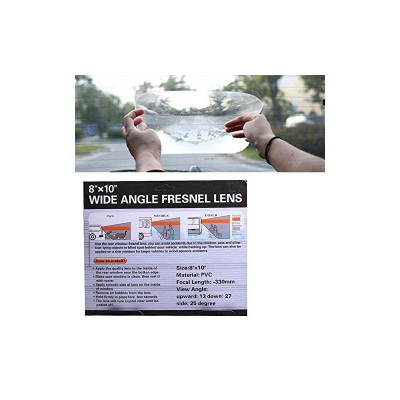 WIDE ANGLE CAR REAR WINDOW FRESNEL LENS VIEW OPTICAL 8"x10"