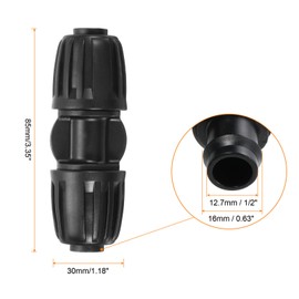 sourcing map 15Pcs 1/2" Drip Irrigation Fittings, Lock Barbed Straight Connectors Couplings Connector for 1/2 Inch Tubing (16mm OD) Garden Irrigation Tubing