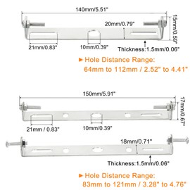 MECCANIXITY Ceiling Light Plate, 150mm 140mm Lighting Fixture Mounting Bracket Light Crossbar for Home Office Chandelier, Pack of 2