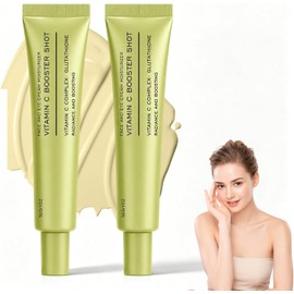 2PC Vitamina C con Glutatión y Vitamina E, Sérum Facial Brillo y Antiarrugas, Tratamiento Unifica el Tono, Suaviza la Piel, Vitamin C Booster Shot, Uso Diario