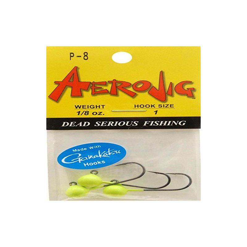 Aerojig 1/8 oz Jig Head - Chartreuse