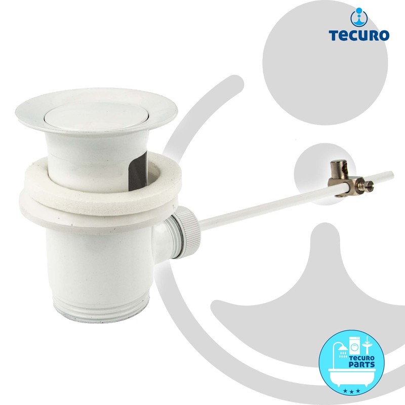 Tecuro Eccentric Drain Fitting White (RAL 9016) for Washbasin