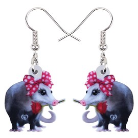 DUOWEI Acrylic Latin America Possum Earrings Funny Possum Dangle Jewelry for Women Gifts Charms (Pink)