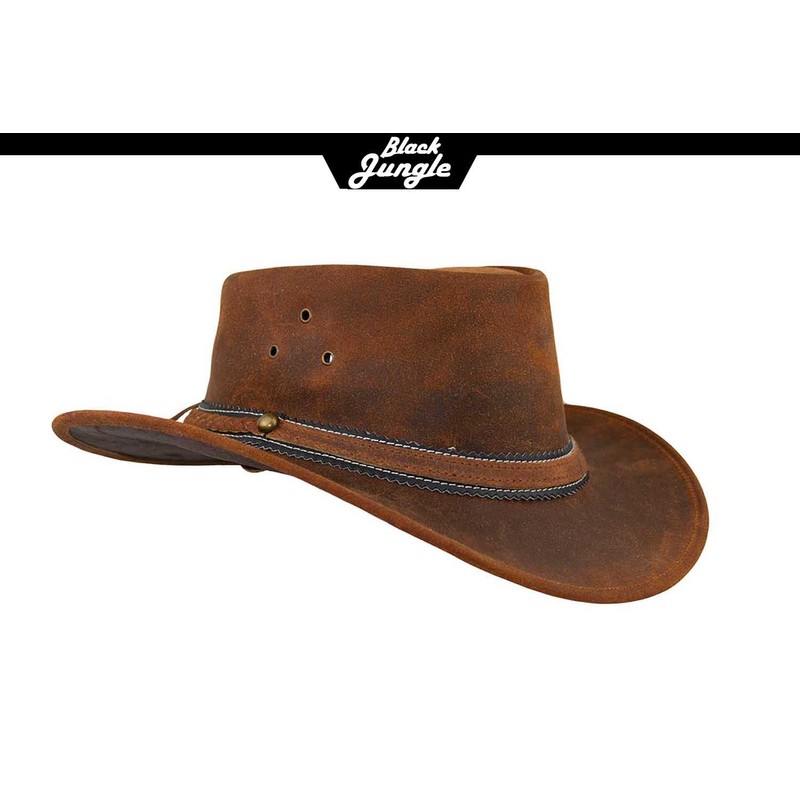 Black Jungle Dayton Leather Western Hat Australia Cowboy Hat, ochre