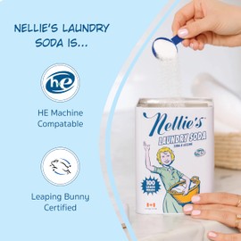 Nellie's Laundry Soda - Concentrated Laundry Detergent Powder - 100 Load - Gentle on Skin and Environment - Fragrance-Free - (Made in Canada)