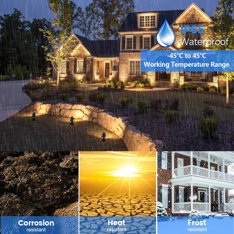 Gardencoin Solid Brass Outdoor Landscape Spotlight, 12V LED Low Voltage